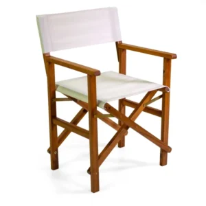 Poltrona legno e tessuto da regista miramar colore naturale 82x55,5xh.51cm