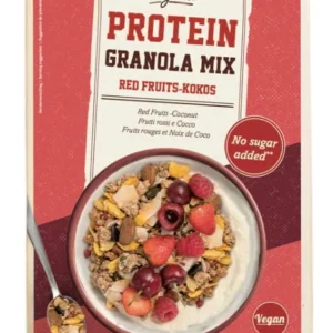 PROTEINE GRANOLA CON FRUTTI ROSSI E NOCCIOLA DI COCCO SENZA ZUCCHERI AGGIUNTI BIO 300 g - VERIVAL