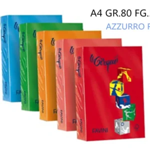 **RISMA A4 GR.80 FG.500 INTENSA AZZURRO REALE
