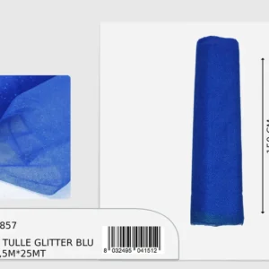 Rotolo tulle glitter blue reale 1,5x25m (prezzo al metro)