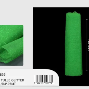 Rotolo tulle glitter verde smeraldo 1,5x25m (prezzo al metro)