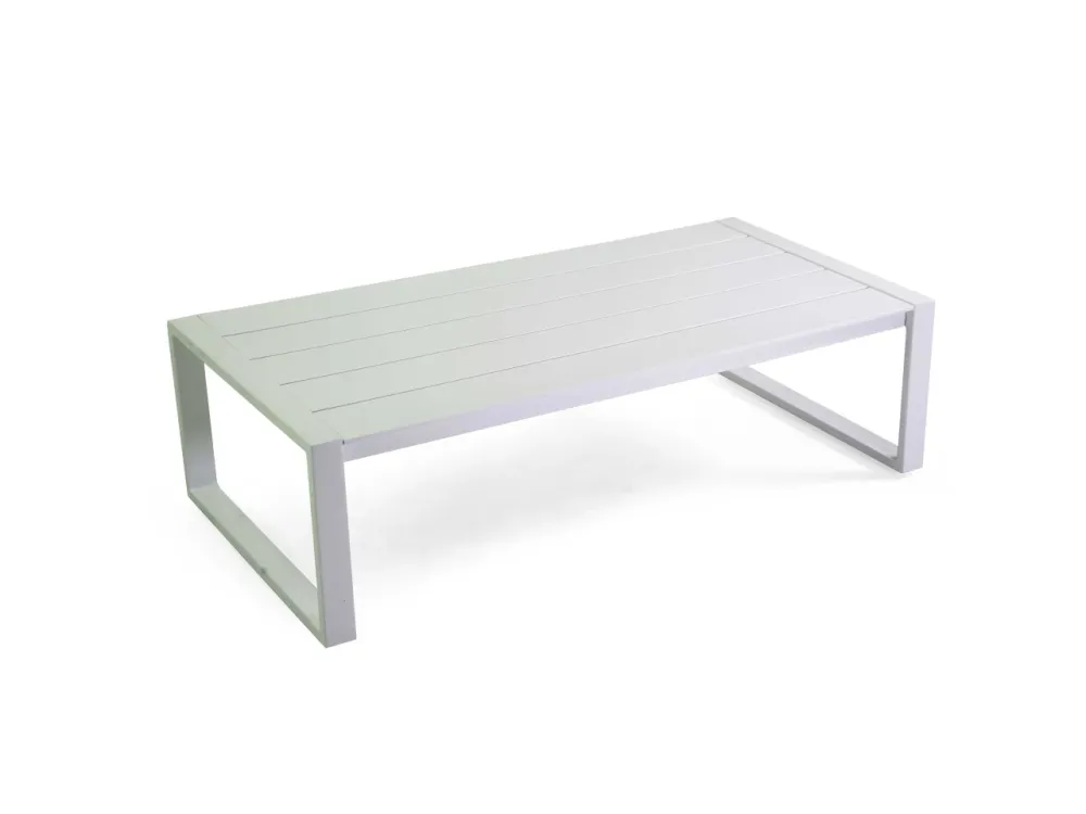 Salotto alluminio fremont colore bianco con cuscini colore grigio 2 posti