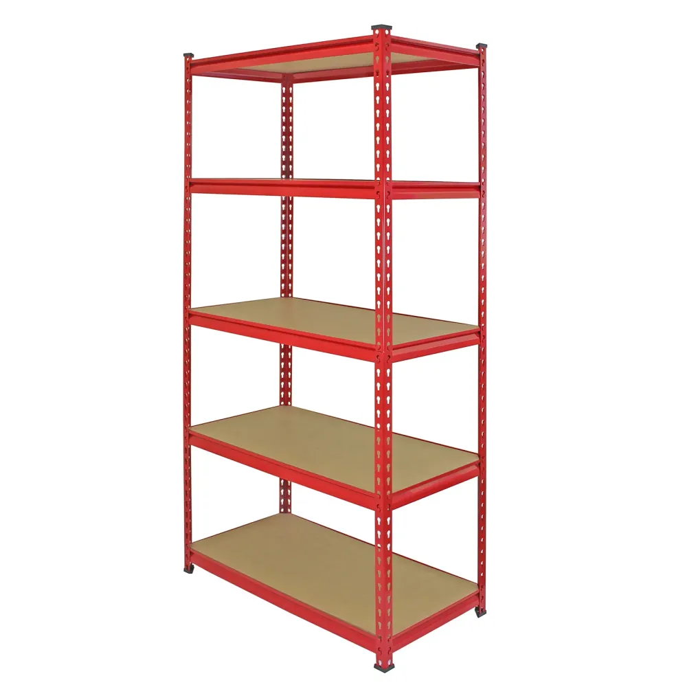 3 Scaffali Z-Rax Acciaio Senza Bulloni Rossi 90cm