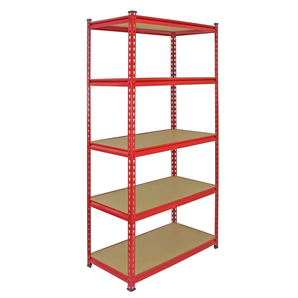 4 Scaffali Z-Rax Acciaio Senza Bulloni Rossi 90cm