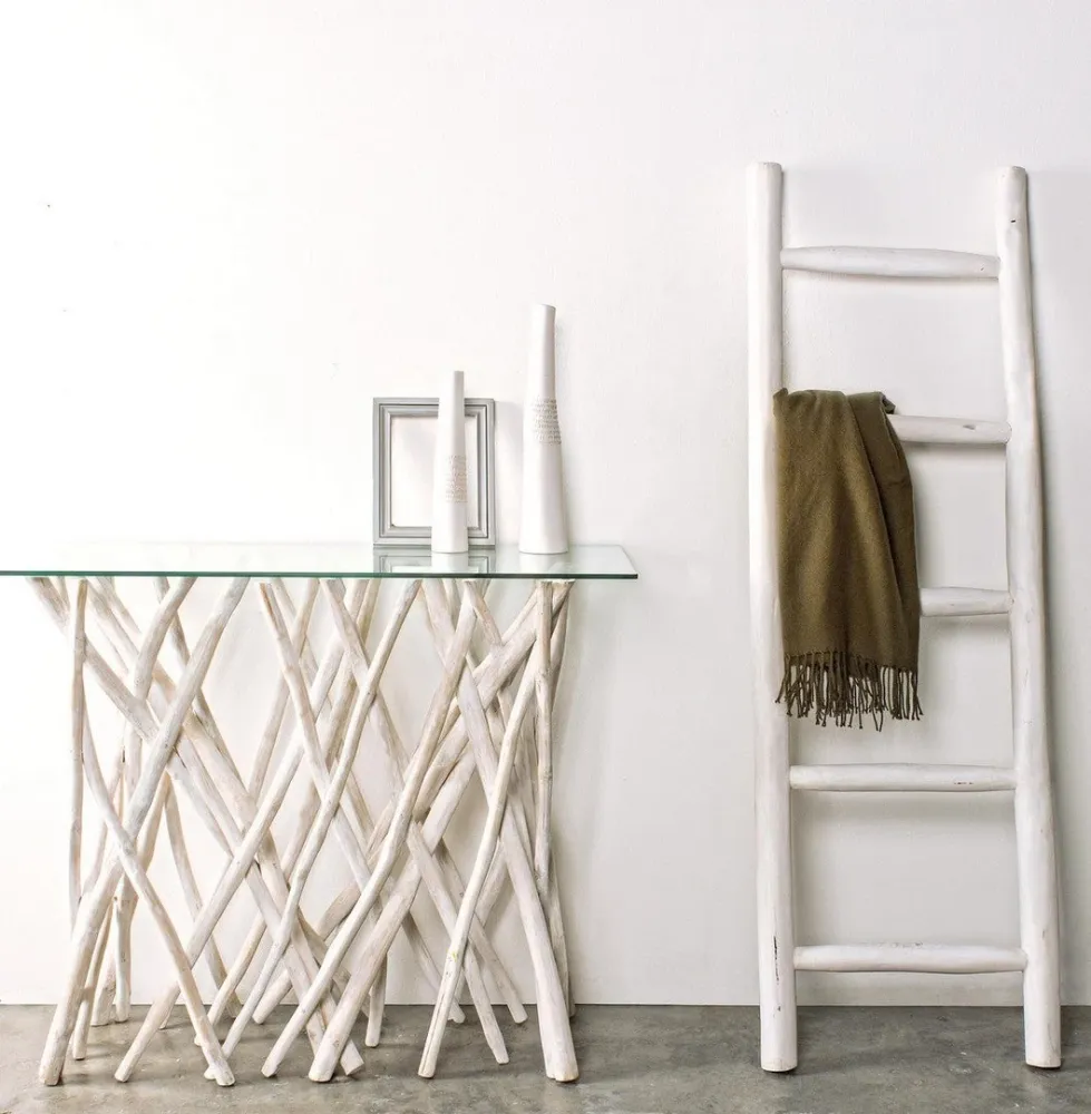 Scala decorativa "Sahel" struttura rami di teak per arredamento
