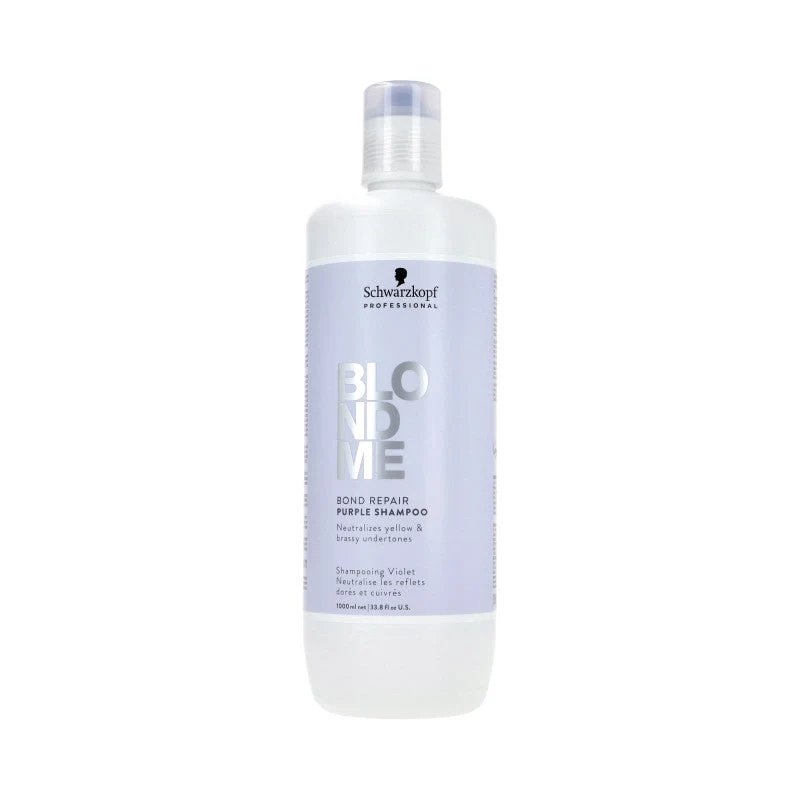 SCHWARZKOPF BLONDME BOND REPAIR PURPLE Shampoo neutralizzante per capelli grigi e biondi 1000 ml