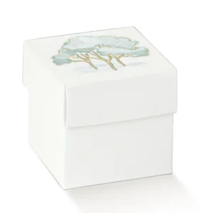 Scotton - Scatolina Portaconfetti con Alberi Verdi rivestiti oro 10pz - 5x5x5