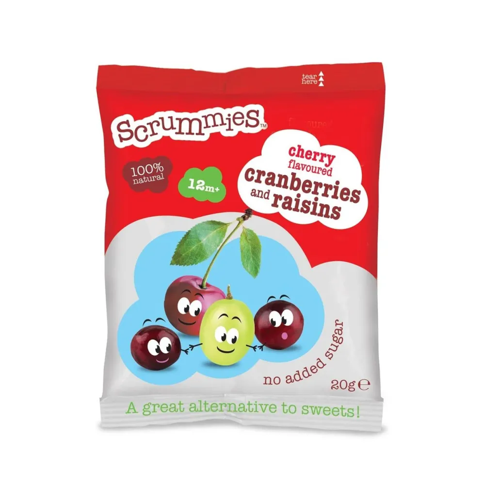 Scrummies Gusto Ciliegia Mirtilli Rossi E Uvetta 12 mesi+ 20g