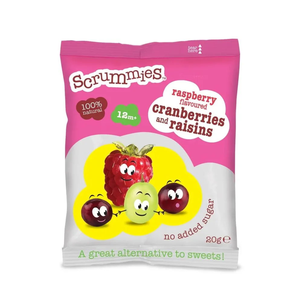 Scrummies Gusto Lampone Mirtilli Rossi E Uvetta 12 mesi+ 20g