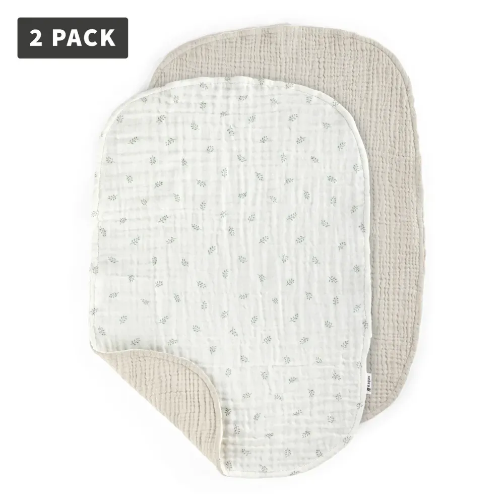 Sebra Cuscini fasciatoio mussola Sophora Leaves/Seabreeze Beige confezione da 2 pz.