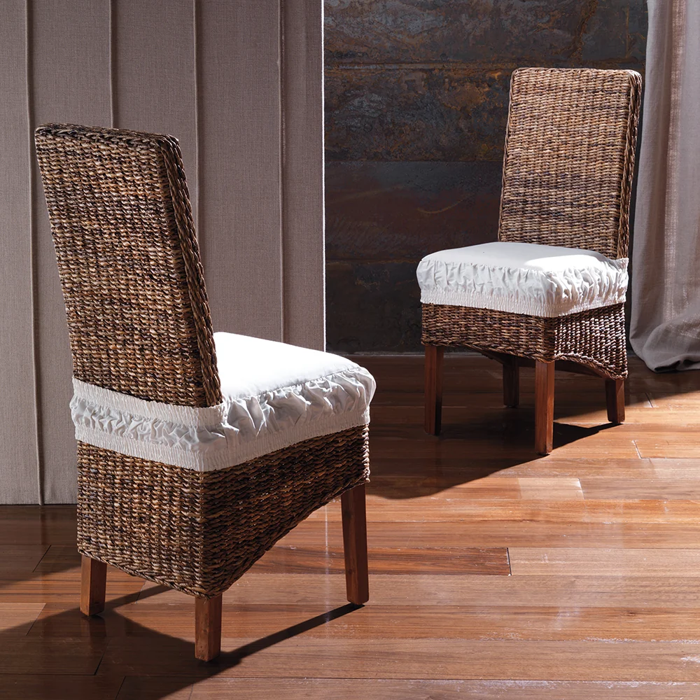 Sedia fibre intrecciate di banano con cuscini cm 47x52x101h