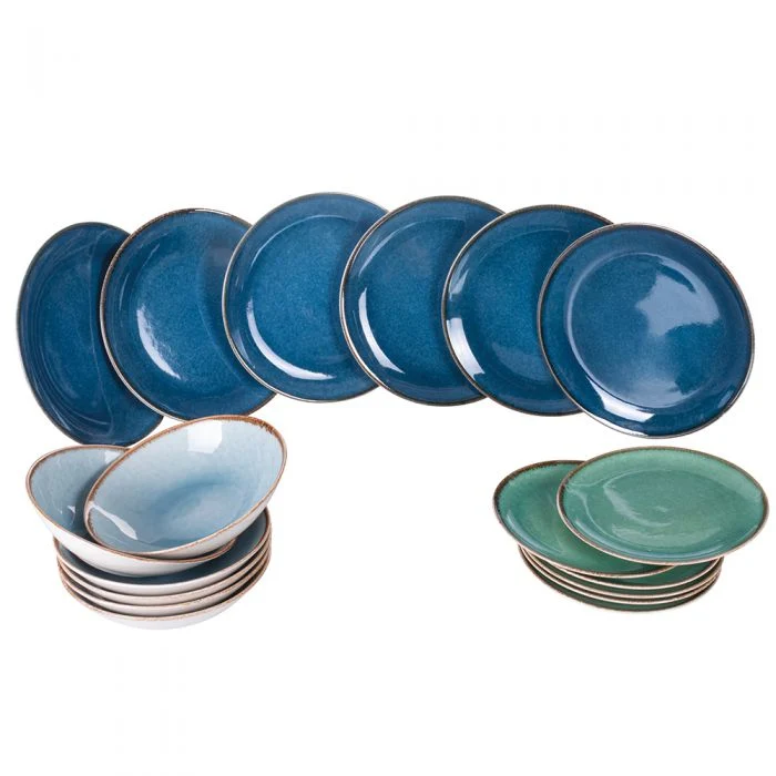 Servizio piatti 18 pezzi soft porcelain, Fiji