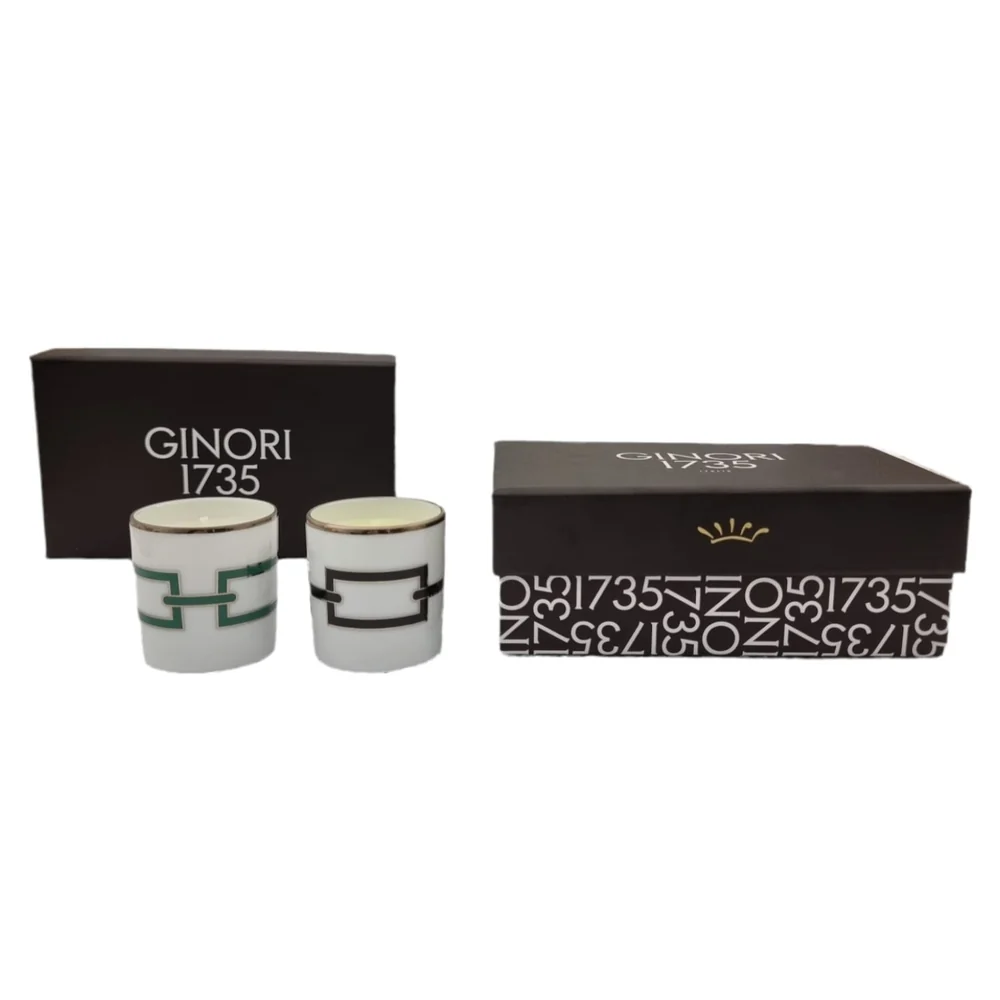Set 2 Candele "Catena" Nero e Smeraldo Richard Ginori