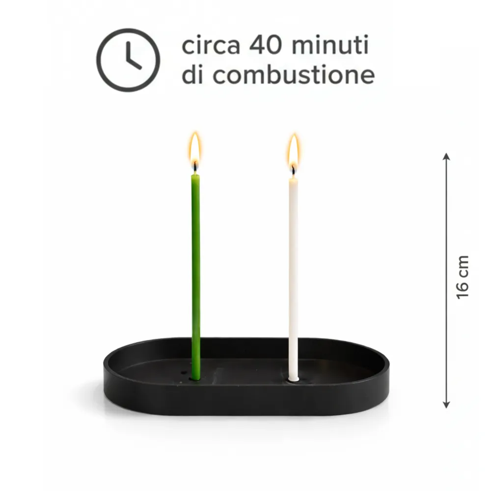 Set 50 Candele Sottili Bianche e Verdi 100% Cera d’Api Naturale – 16 cm per Meditazione, Yoga e Benessere Naturale – CanBee