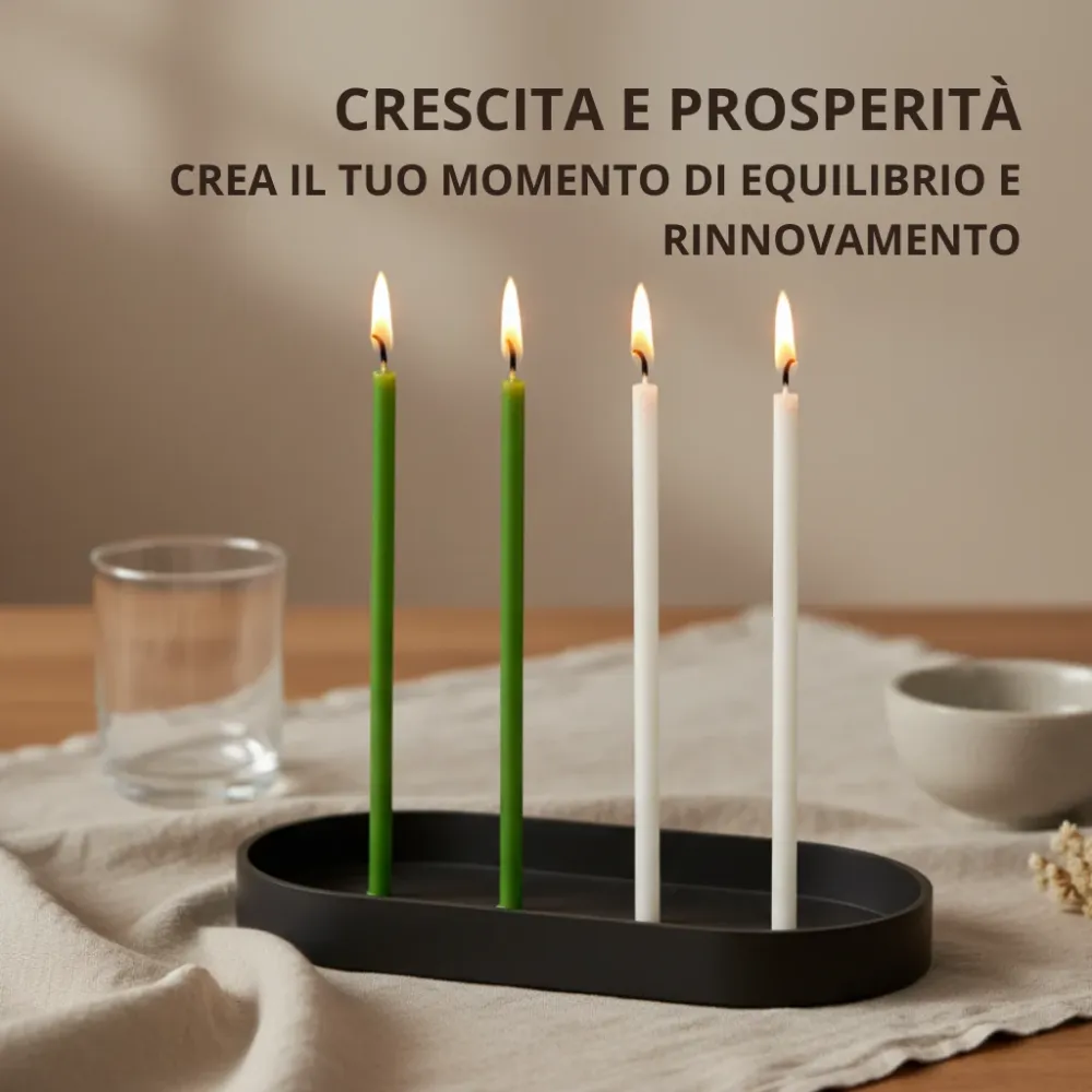 Set 50 Candele Sottili Bianche e Verdi 100% Cera d’Api Naturale – 16 cm per Meditazione, Yoga e Benessere Naturale – CanBee