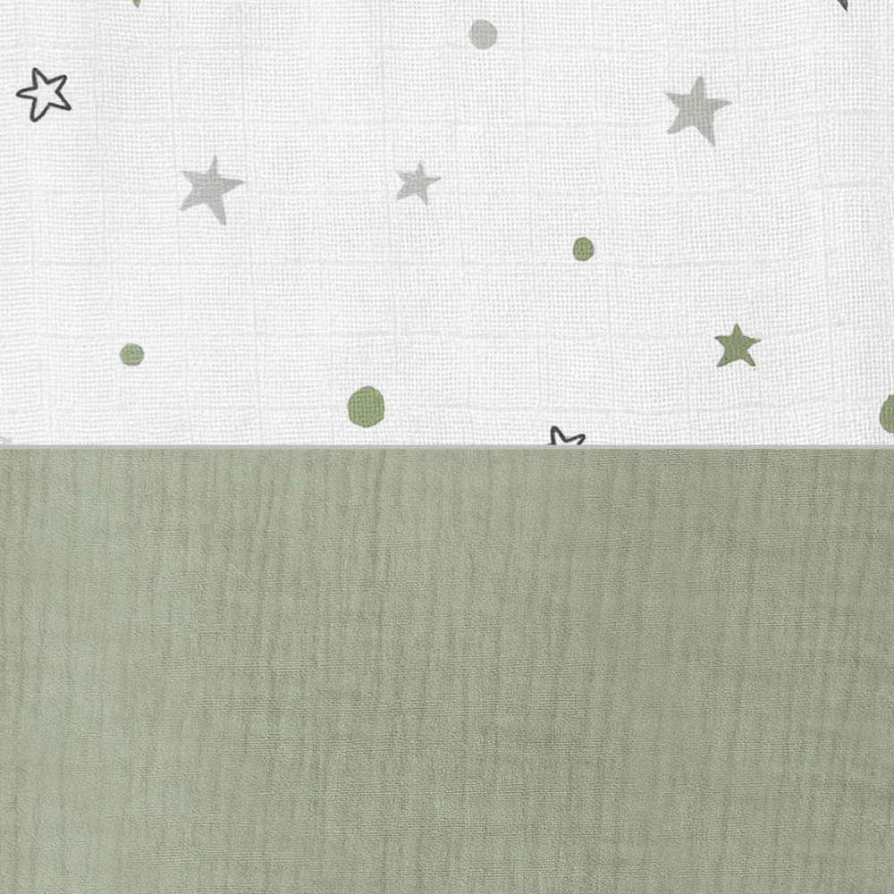 Set 3 cuscini decorazione (luna, stella, cuore) verde-oliva · Mist 693A-156