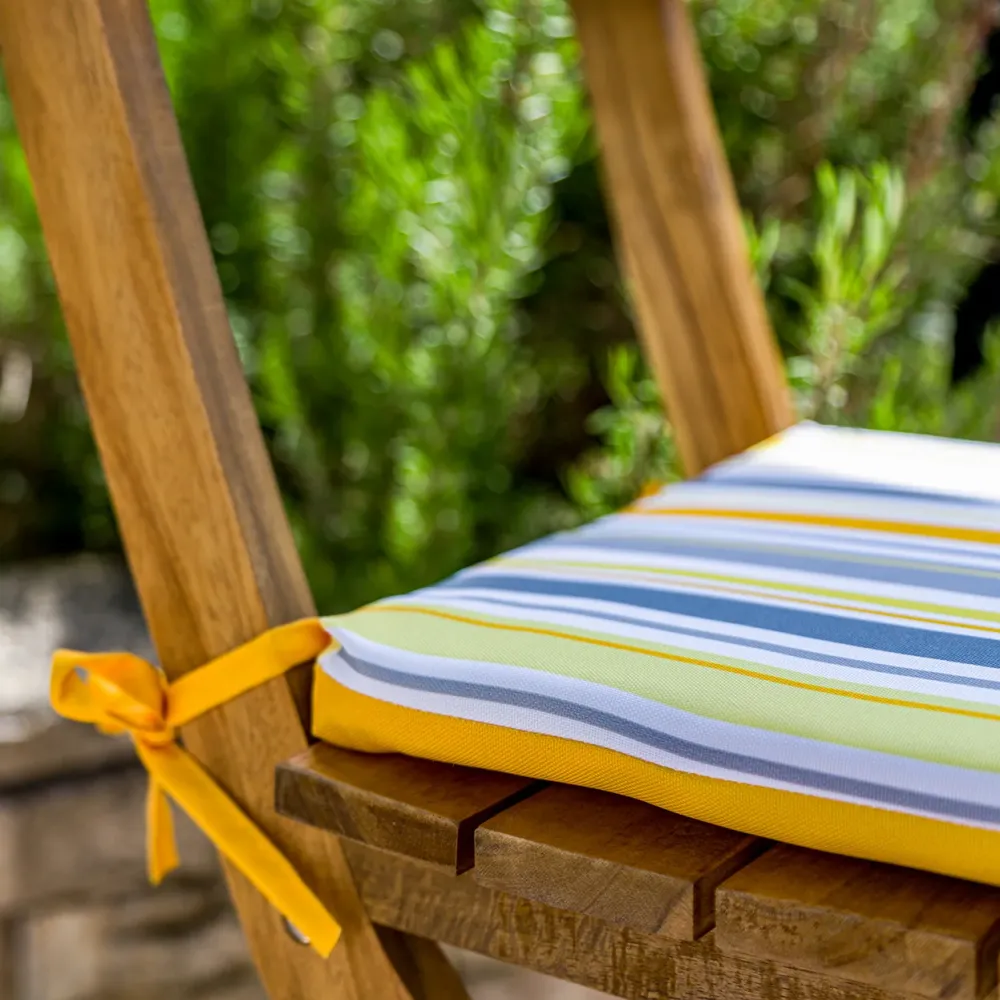 Set di 4 Cuscini per Sedia 35x35 Motif Righe Solaires - Comfort & Déco (Avec Attaches)