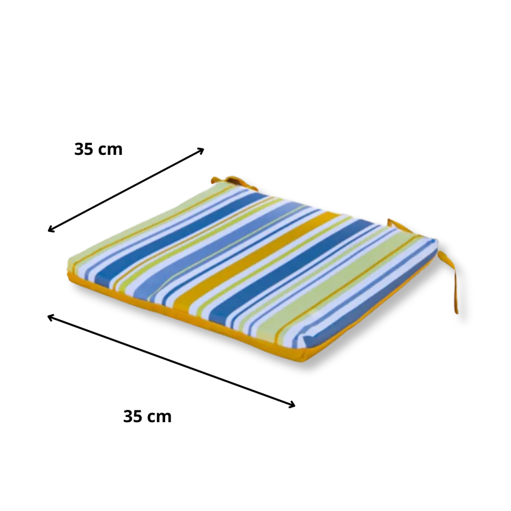 Set di 4 Cuscini per Sedia 35x35 Motif Righe Solaires - Comfort & Déco (Avec Attaches)