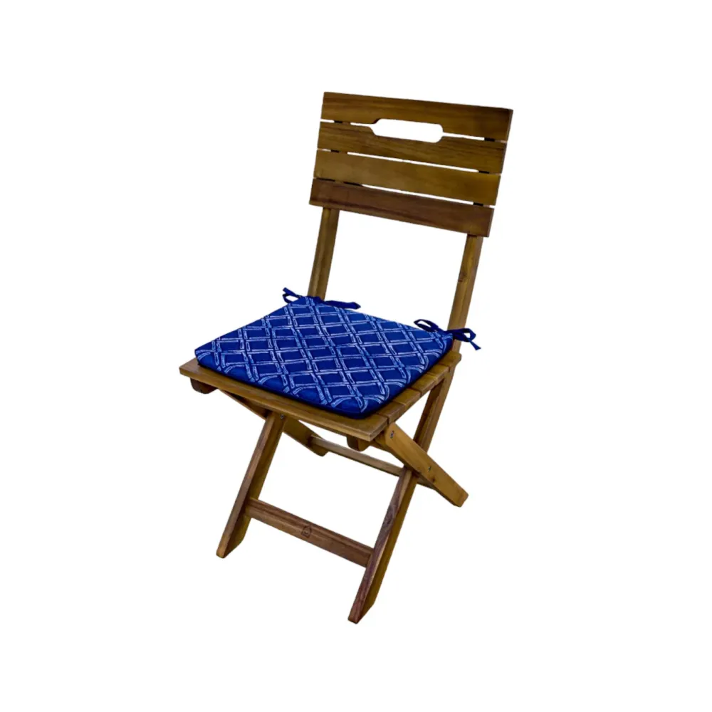 Set di 4 Cuscini per Sedia 35x35 Motif Nautique Blu - Comfort & Déco (Avec Attaches)
