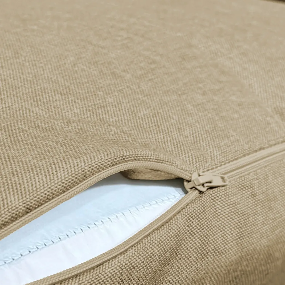 Set Cuscini Poltrona 50x50 Beige - Effet Lin & Sfoderabile (Seduta + Schienale)