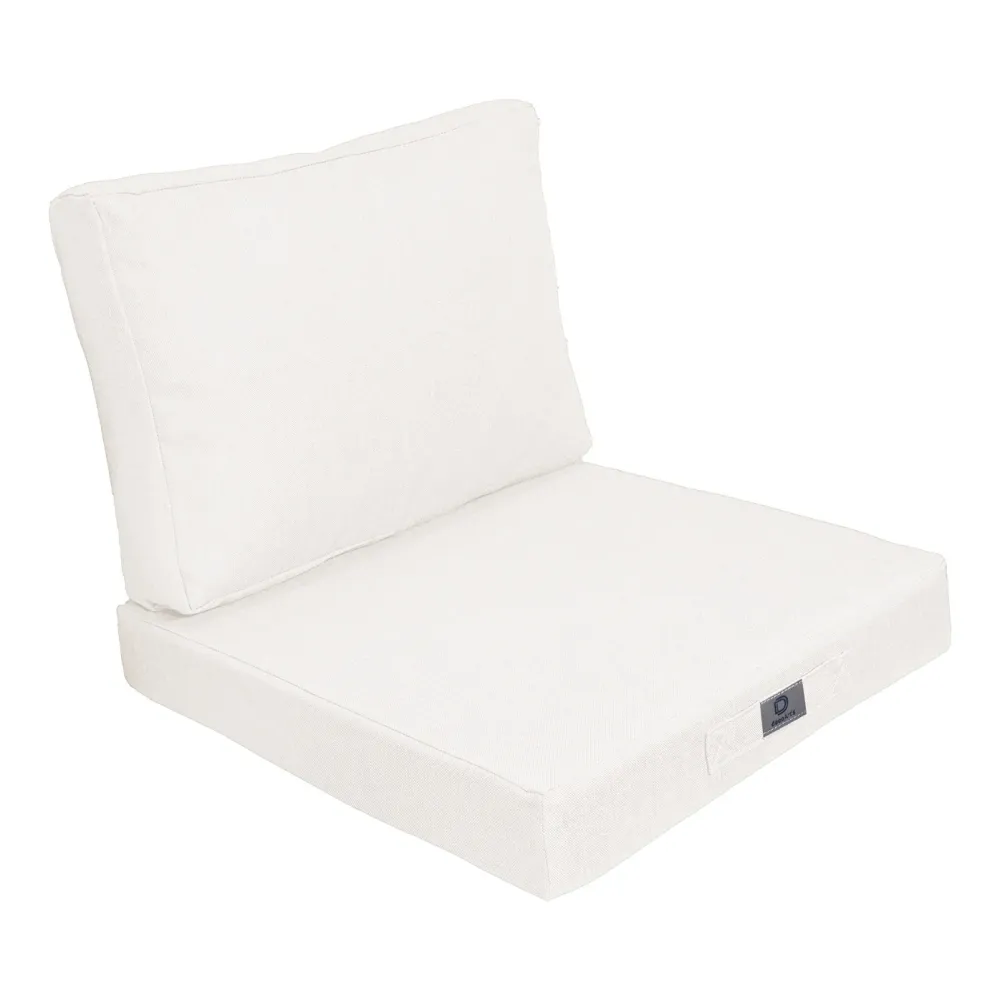 Set Cuscini Poltrona 50x50 Bianco Cassé - Effet Lin & Sfoderabile (Seduta + Schienale)