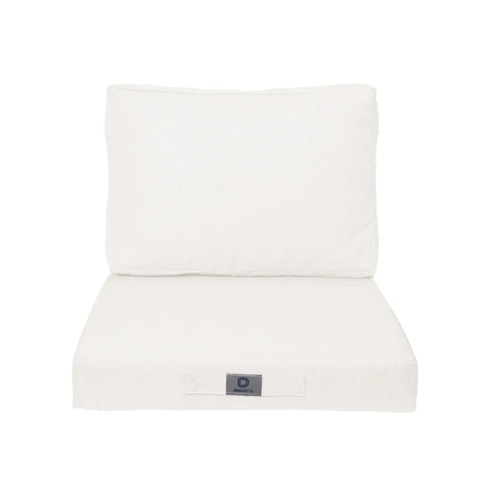 Set Cuscini Poltrona 50x50 Bianco Cassé - Effet Lin & Sfoderabile (Seduta + Schienale)