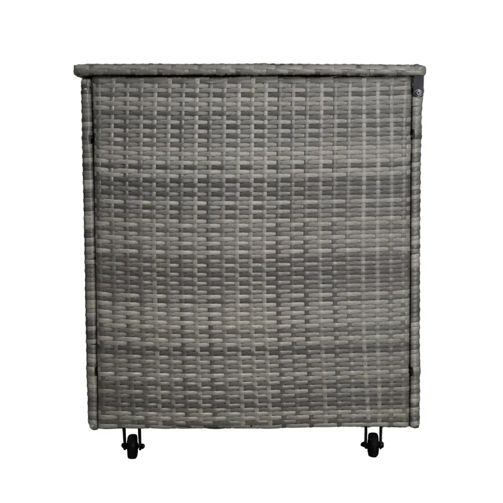 Set d'angolo rattan e box per riporre i cuscini – Grigio