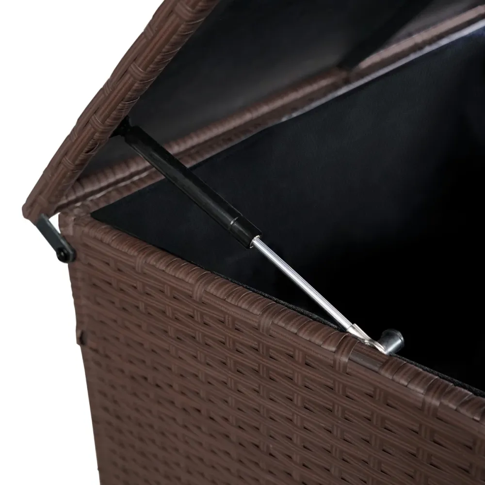 Set d'angolo rattan e box per riporre i cuscini - Marrone