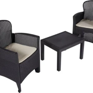 Set forest 2 poltrone 1 tavolino antracite con cuscini