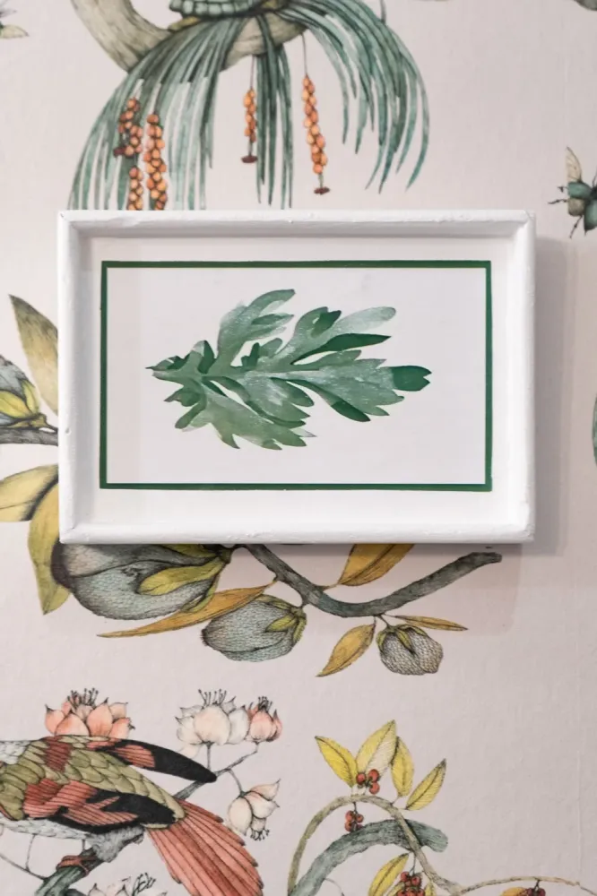 Set di 4 Quadri con Design Foglie Verdi
