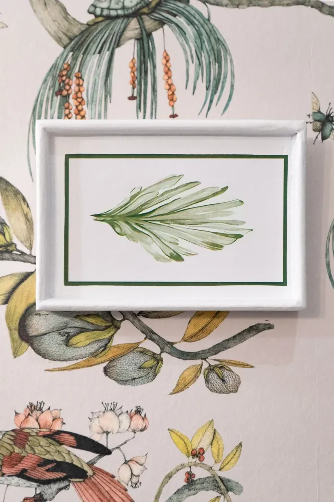 Set di 4 Quadri con Design Foglie Verdi