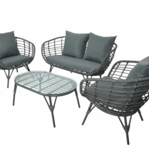Set salotto vimini c/cuscini 4 pezzi 9806348