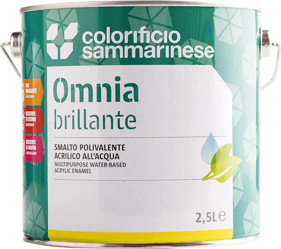 SMALTO ALL'ACQUA 'OMNIA' Lt. 0,750 Giallo brillante Colorificio Sammarinese
