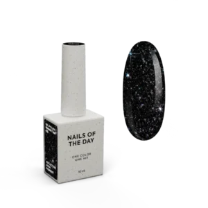 Smalto gel NAILSOFTHENIGHT Manhattan — nero con smalto gel riflettente olografico brillante per unghie, 10 ml