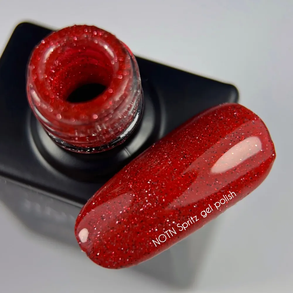 Smalto gel NAILSOFTHENIGHT Spritz — smalto gel riflettente rosso brillante, 10 ml