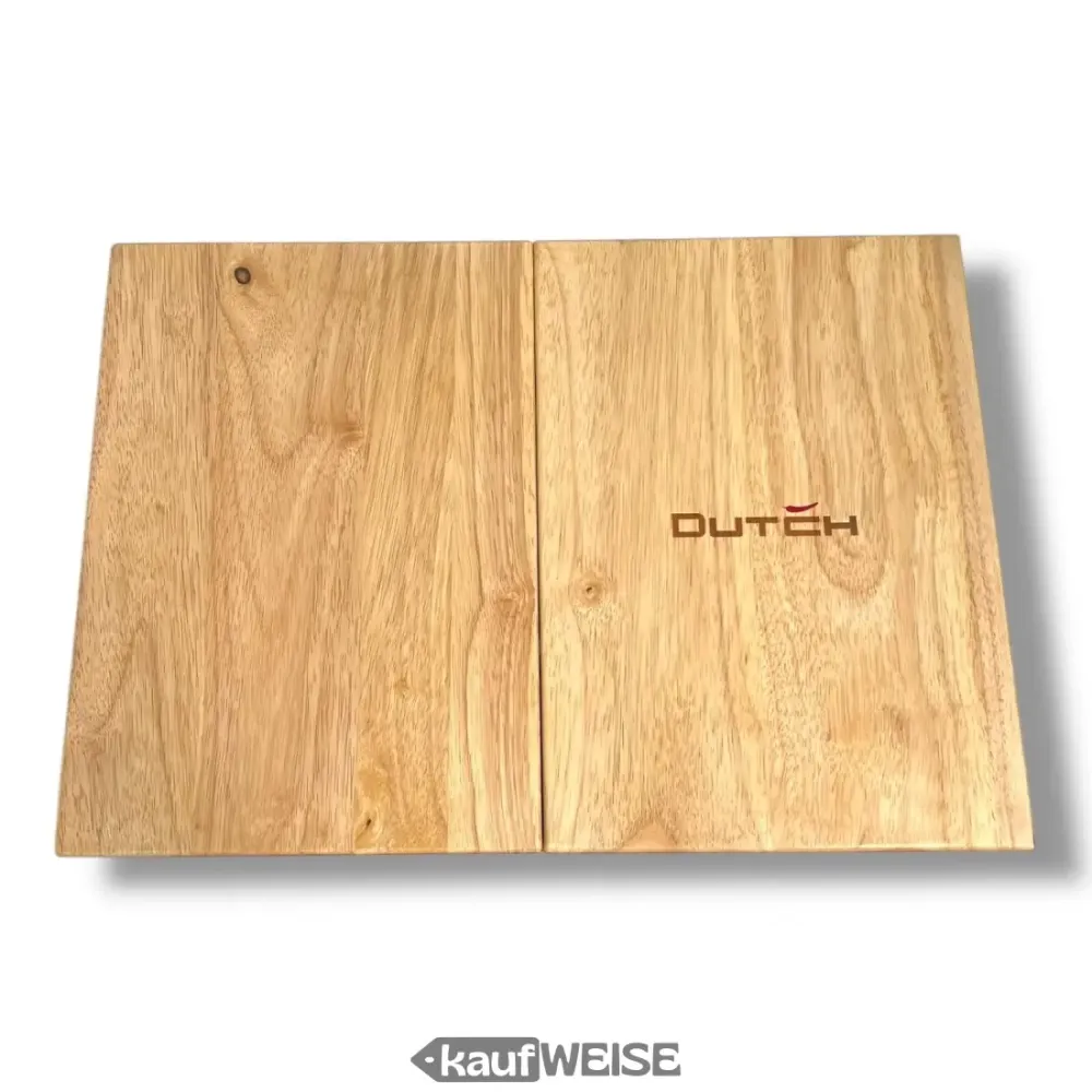 Tagliere teak 3 1 DutchDeluxes (pieghevole) | Tagliere e porta tablet | Realizzato teak massiccio