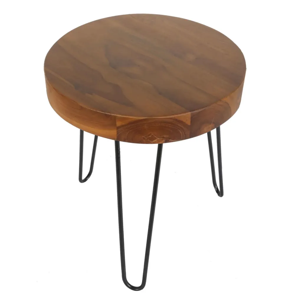Tavolino teak Ella con gambe forcina