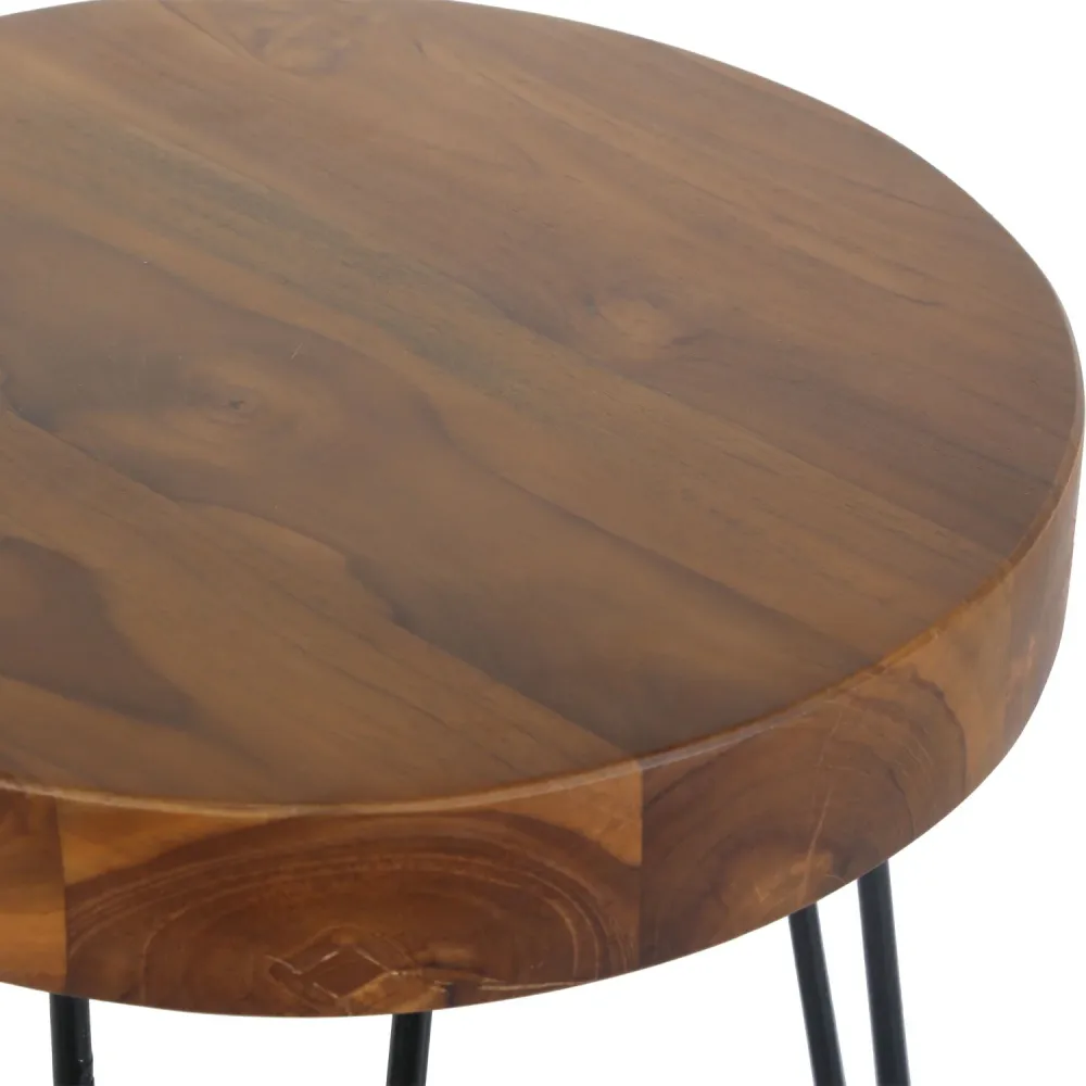 Tavolino teak Ella con gambe forcina