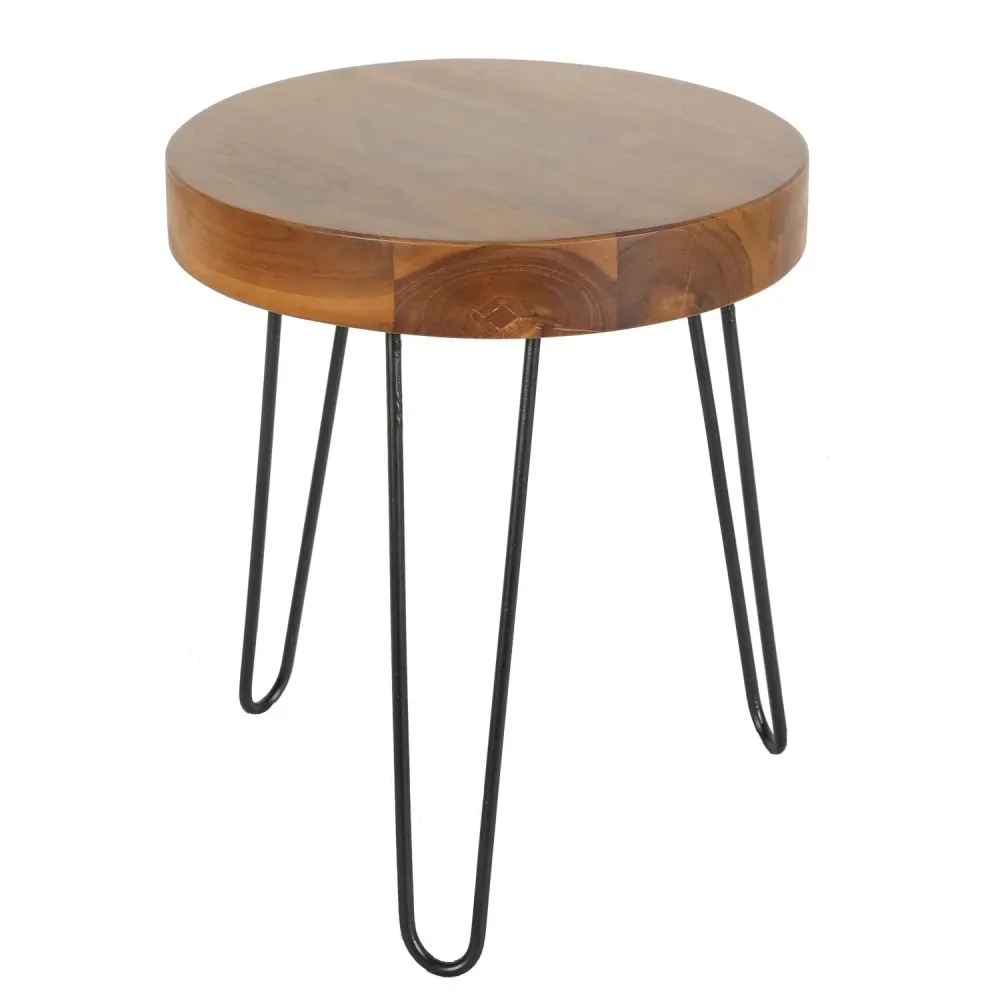 Tavolino teak Ella con gambe forcina
