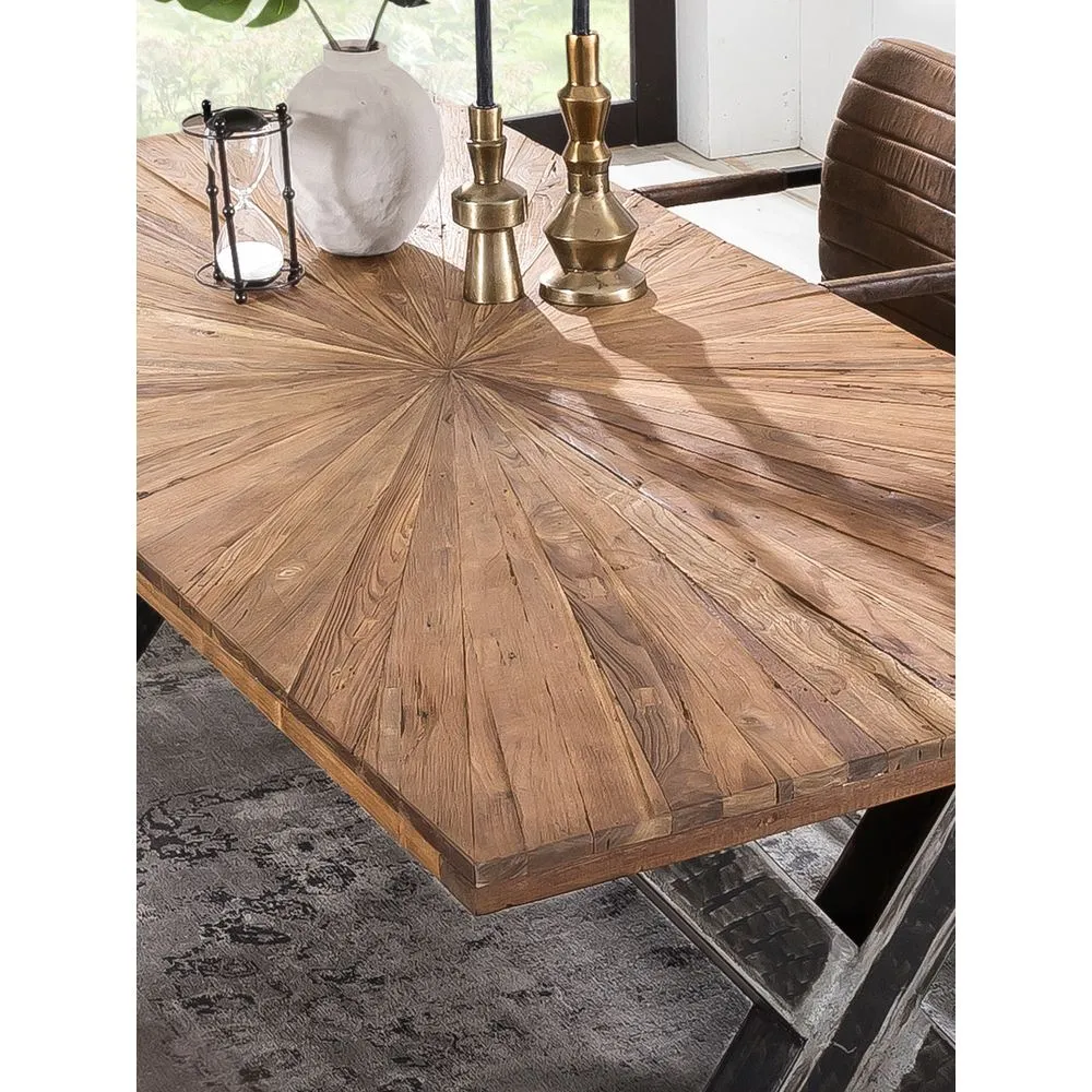 Tavolo industrial legno massello teak