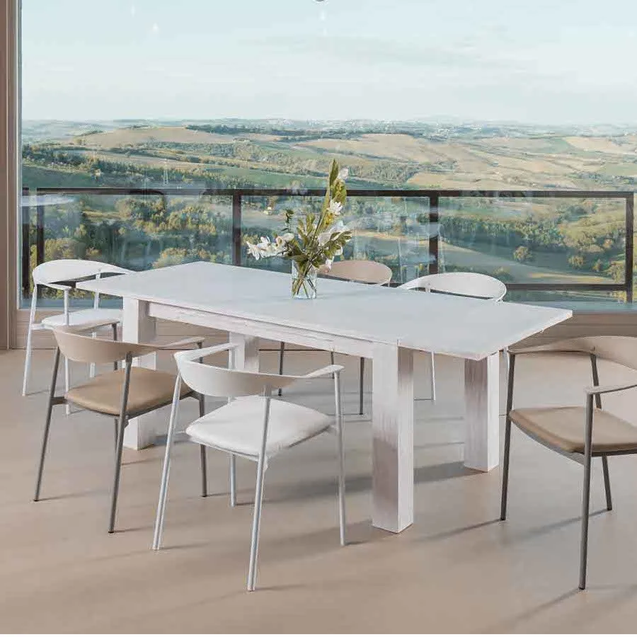 Tavolo teak allungabile sbiancato