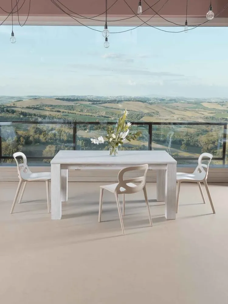 Tavolo teak allungabile sbiancato
