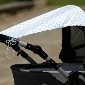 Tenda da sole punti grigi su bianco