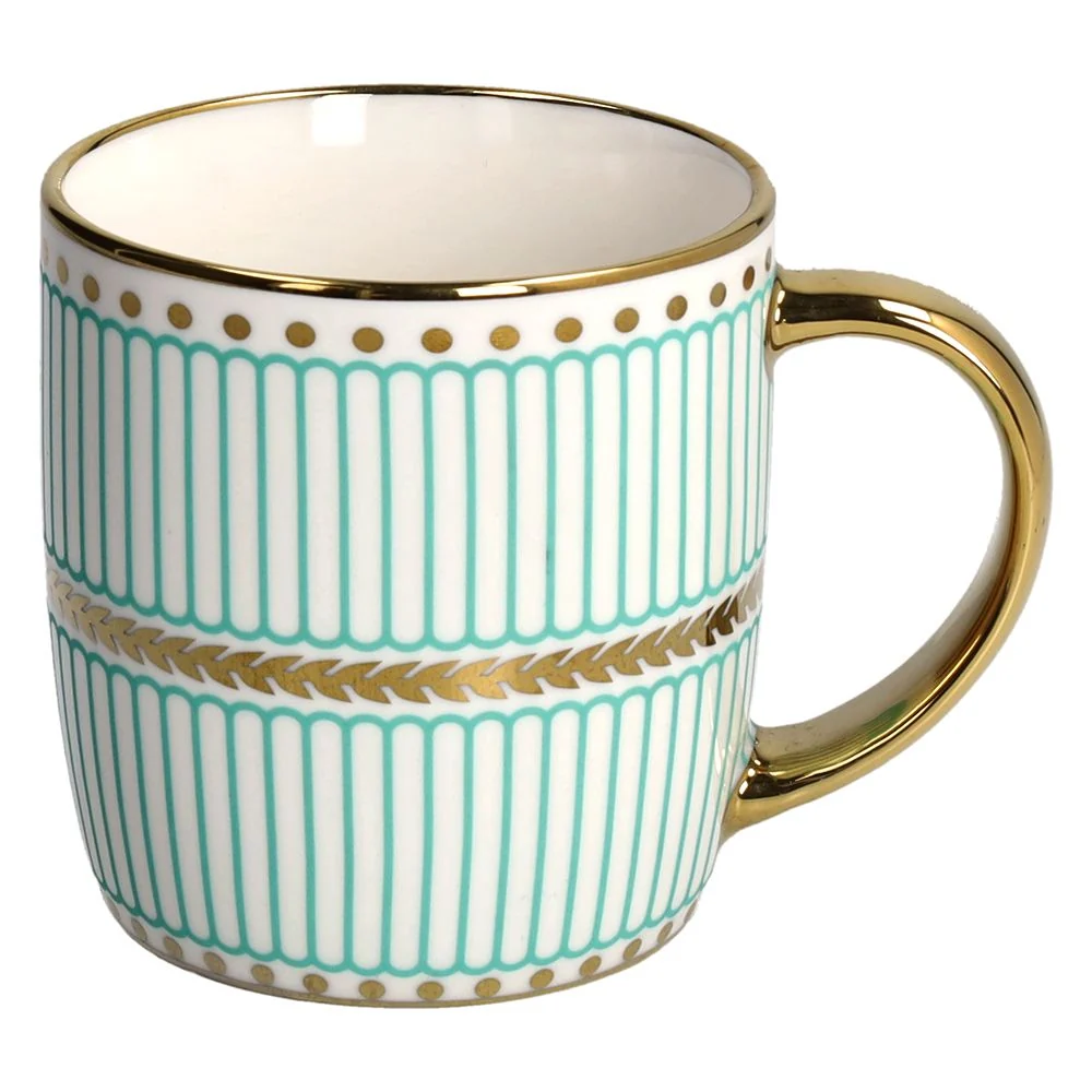 Tognana Porcellane Tazza Mug Righe Verdi Oro 360 cl