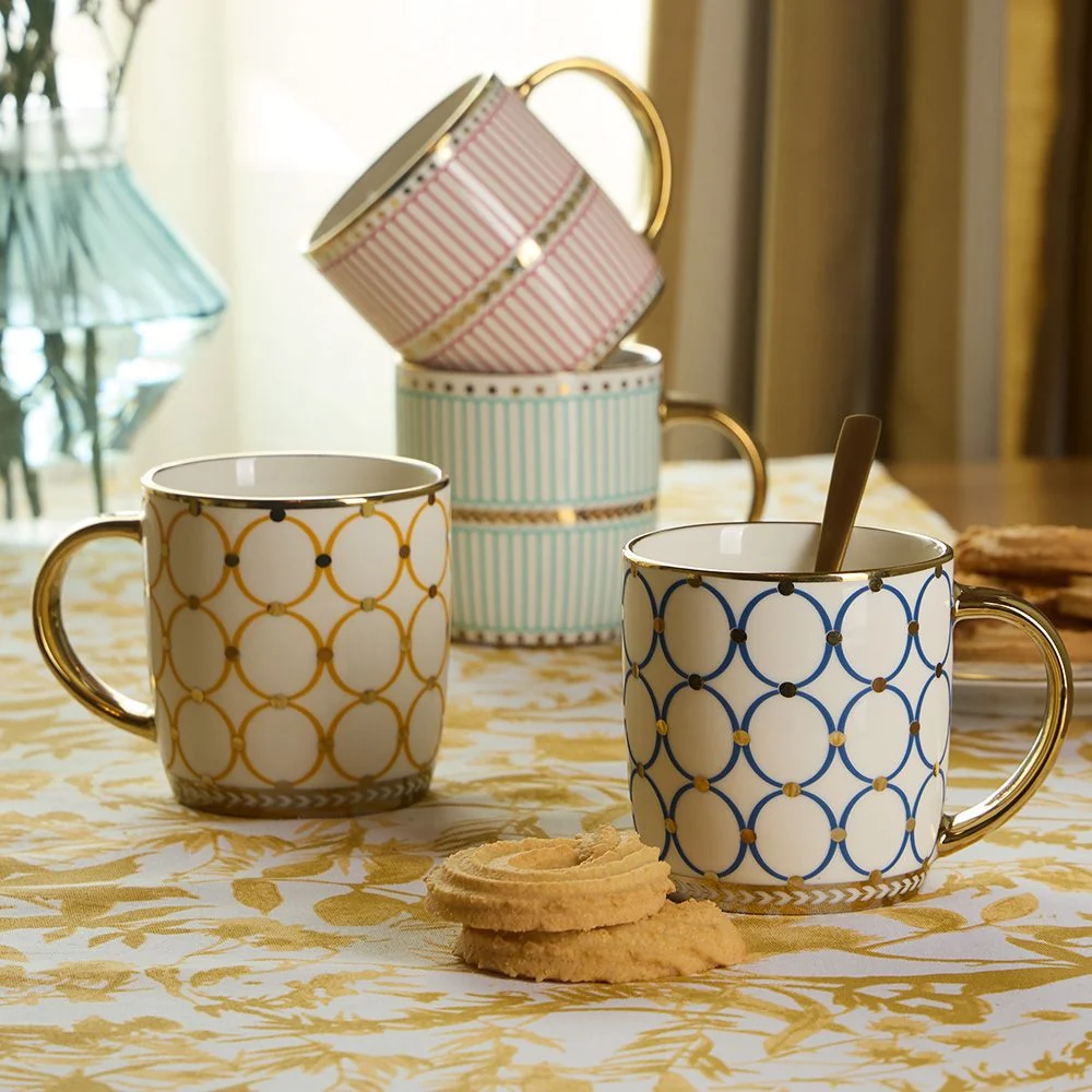 Tognana Porcellane Tazza Mug Righe Verdi Oro 360 cl