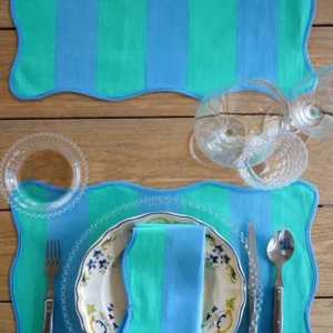 Tovaglietta righe blu e verdi