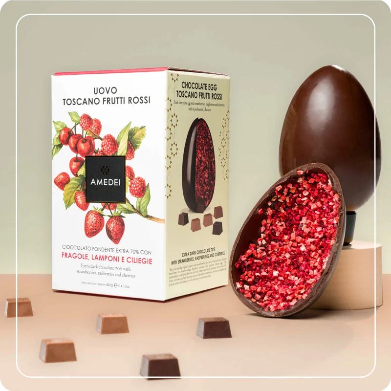 Uovo "Toscano Amedei" Fondente con Frutti rossi 350g