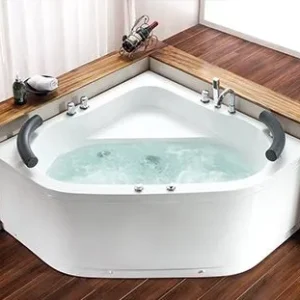 Vasca Idromassaggio A043 per il Massaggio Rivitalizzante 130x130x60 con Bocchette e 2 Cuscini Poggia Testa