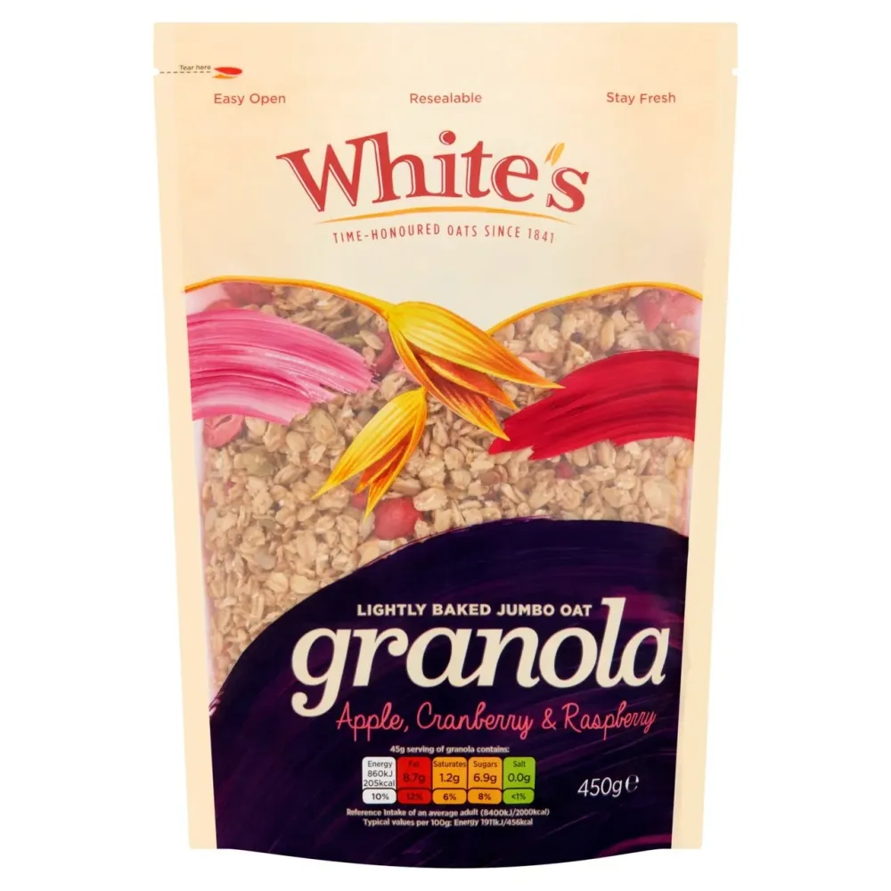 White's Granola Mela, Mirtilli Rossi e Lamponi 450g