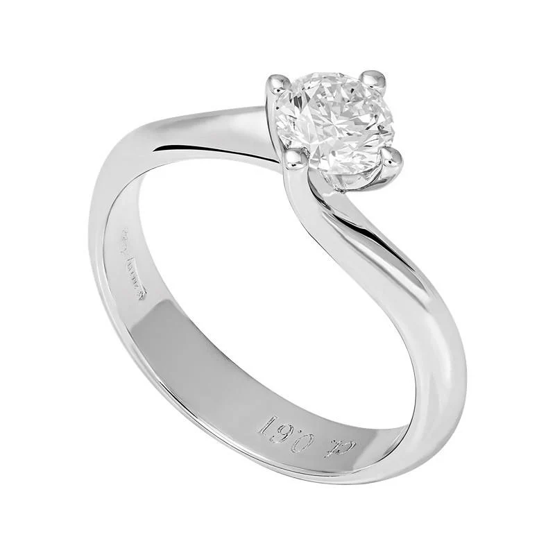 World Diamond Group anello solitario Valentino oro bianco 18kt brillante 0,40ct AB1625-040-B
